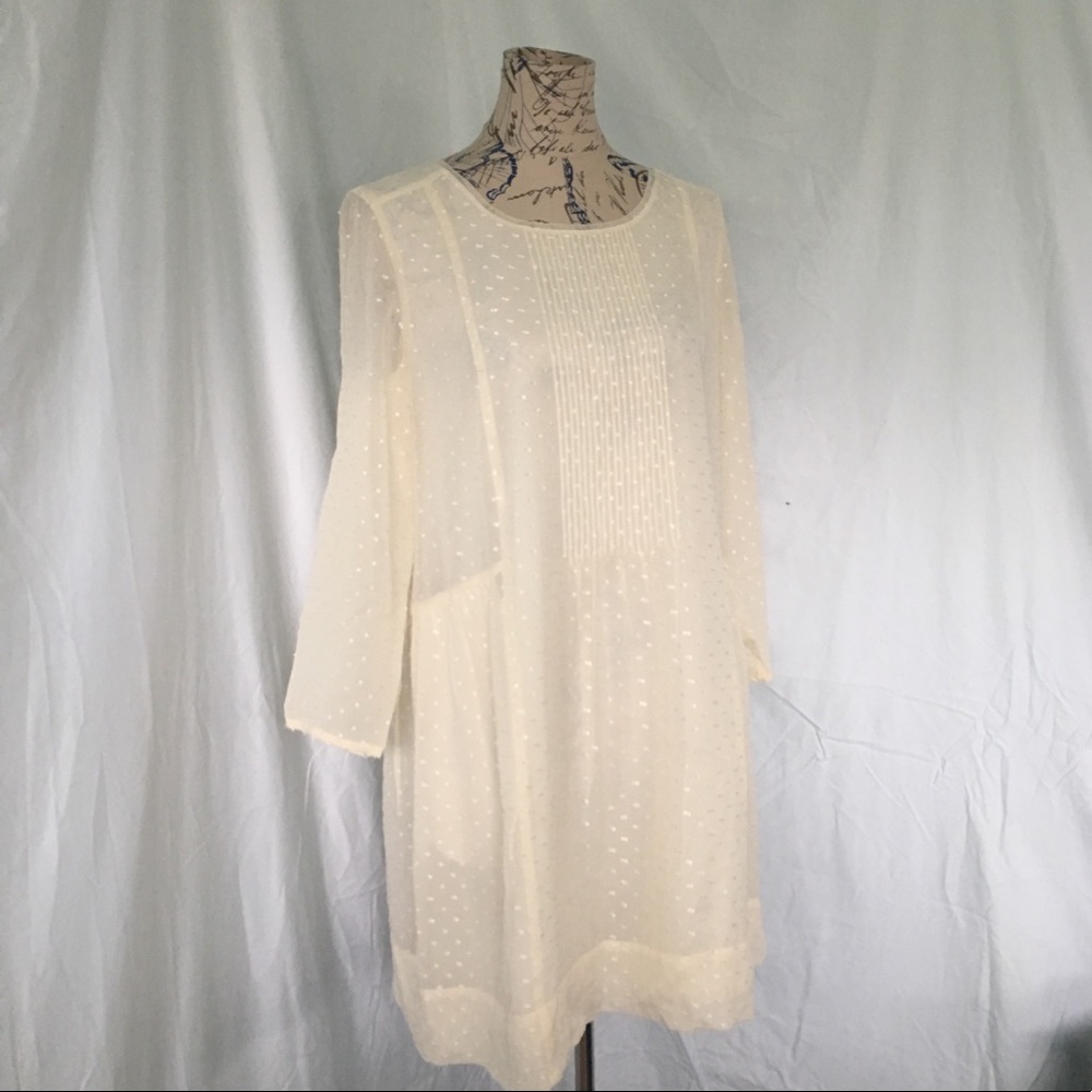Madewell | ivory Cream Silk Voila Shift Dress